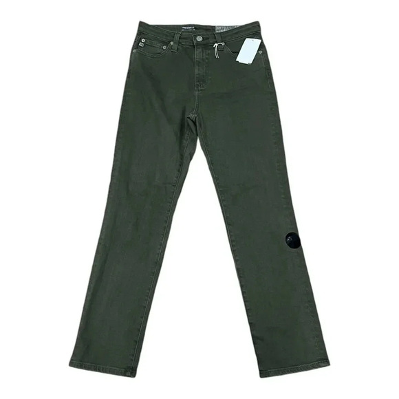 AG Adriano Goldschmied Olive Green High Rise Straight Crop The Isabelle Jeans 25 - Picture 2 of 5